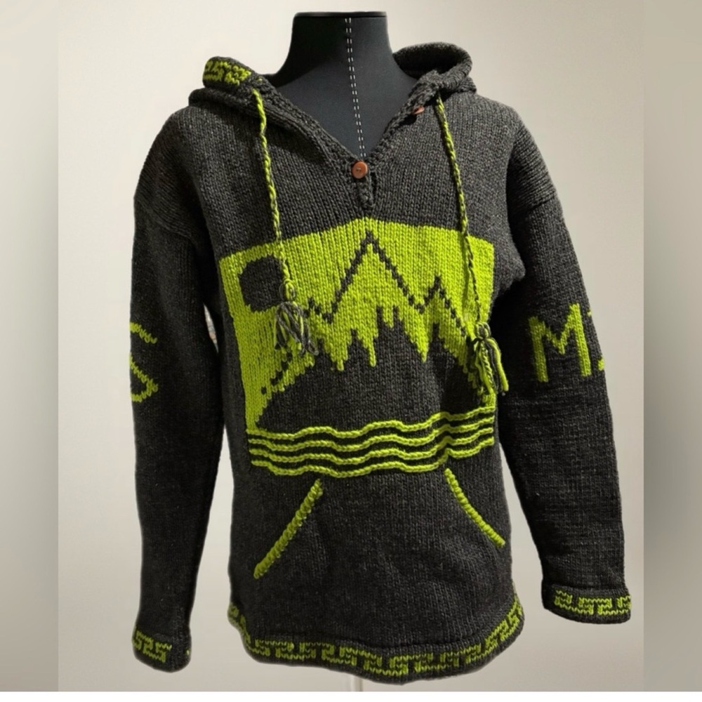 Native Creations Charcoal Grey Knit Sweater with Hood